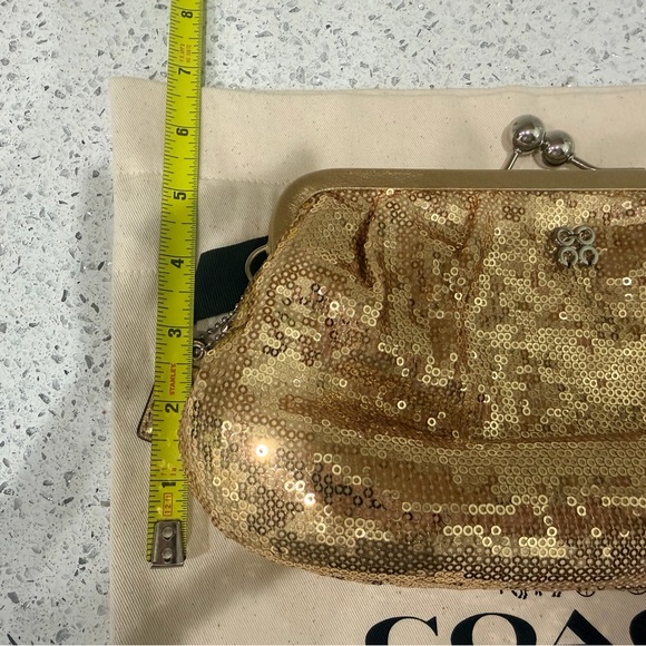 Coach Gold Sequin Vintage Clutch Bag - Picture 10 of 10